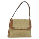 Christian Dior Honeycomb Canvas Shoulder Bag Beige Gold Auth 143588-1