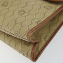 Christian Dior Honeycomb Canvas Shoulder Bag Beige Gold Auth 143588-10