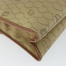 Christian Dior Honeycomb Canvas Shoulder Bag Beige Gold Auth 143588-13