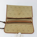 Christian Dior Honeycomb Canvas Shoulder Bag Beige Gold Auth 143588-15