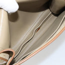 Christian Dior Honeycomb Canvas Shoulder Bag Beige Gold Auth 143588-17