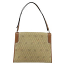 Christian Dior Honeycomb Canvas Shoulder Bag Beige Gold Auth 143588-3