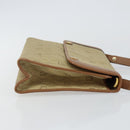 Christian Dior Honeycomb Canvas Shoulder Bag Beige Gold Auth 143588-4