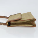 Christian Dior Honeycomb Canvas Shoulder Bag Beige Gold Auth 143588-5