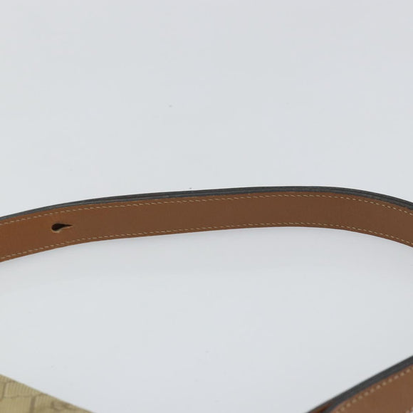 Christian Dior Honeycomb Canvas Shoulder Bag Beige Gold Auth 143588