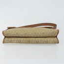 Christian Dior Honeycomb Canvas Shoulder Bag Beige Gold Auth 143588-9