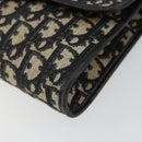 Christian Dior Trotter Canvas Shoulder Bag Navy Gold Auth 143589-9