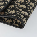 Christian Dior Trotter Canvas Shoulder Bag Navy Gold Auth 143589-14