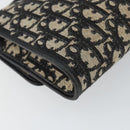 Christian Dior Trotter Canvas Shoulder Bag Navy Gold Auth 143589-16