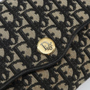 Christian Dior Trotter Canvas Shoulder Bag Navy Gold Auth 143589-17