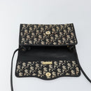 Christian Dior Trotter Canvas Shoulder Bag Navy Gold Auth 143589-10