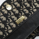 Christian Dior Trotter Canvas Shoulder Bag Navy Gold Auth 143589-18