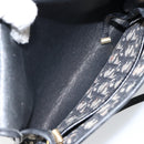 Christian Dior Trotter Canvas Shoulder Bag Navy Gold Auth 143589-11