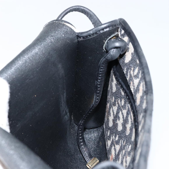 Christian Dior Trotter Canvas Shoulder Bag Navy Gold Auth 143589