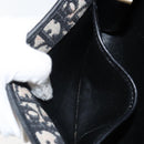 Christian Dior Trotter Canvas Shoulder Bag Navy Gold Auth 143589-12