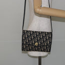 Christian Dior Trotter Canvas Shoulder Bag Navy Gold Auth 143589-21