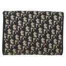 Christian Dior Trotter Canvas Shoulder Bag Navy Gold Auth 143589-2