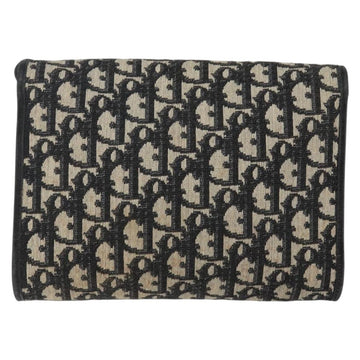 Christian Dior Trotter Canvas Shoulder Bag Navy Gold Auth 143589 - 0