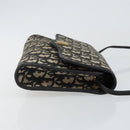 Christian Dior Trotter Canvas Shoulder Bag Navy Gold Auth 143589-3
