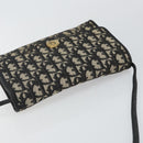 Christian Dior Trotter Canvas Shoulder Bag Navy Gold Auth 143589-6