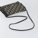 Christian Dior Trotter Canvas Shoulder Bag Navy Gold Auth 143589-7
