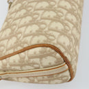 Christian Dior Trotter Canvas Romantic Shoulder Bag PVC Beige Silver Auth 143590-14