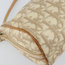 Christian Dior Trotter Canvas Romantic Shoulder Bag PVC Beige Silver Auth 143590-16