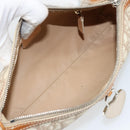 Christian Dior Trotter Canvas Romantic Shoulder Bag PVC Beige Silver Auth 143590-11