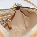 Christian Dior Trotter Canvas Romantic Shoulder Bag PVC Beige Silver Auth 143590-19