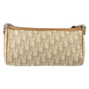 Christian Dior Trotter Canvas Romantic Shoulder Bag PVC Beige Silver Auth 143590-2