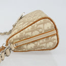 Christian Dior Trotter Canvas Romantic Shoulder Bag PVC Beige Silver Auth 143590-4