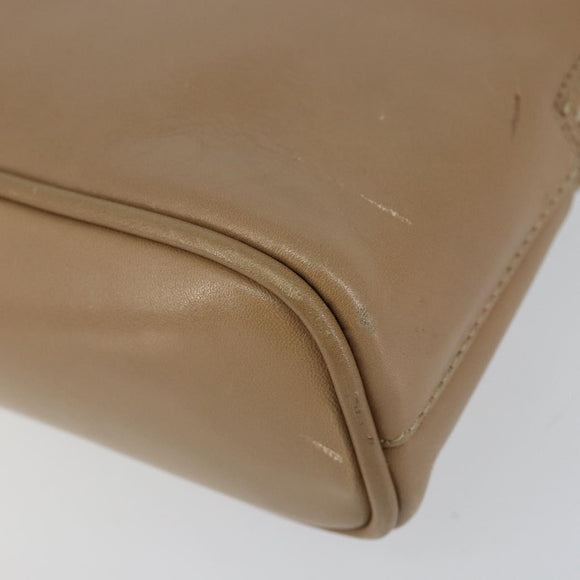 GUCCI Bamboo Hand Bag Leather 2way Beige Gold 007 2865 0231 Auth 143591