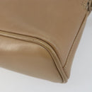 GUCCI Bamboo Hand Bag Leather 2way Beige Gold 007 2865 0231 Auth 143591-18