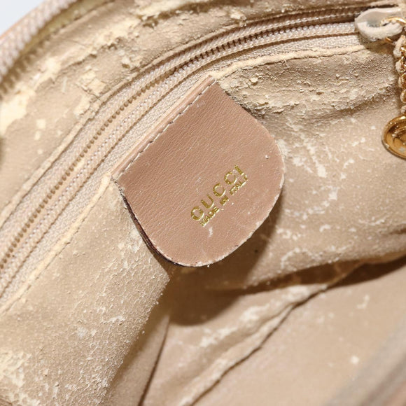 GUCCI Bamboo Hand Bag Leather 2way Beige Gold 007 2865 0231 Auth 143591