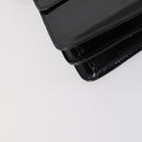 CELINE Hand Bag Enamel 2way Black Gold Auth 143592-15