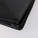 CELINE Hand Bag Enamel 2way Black Gold Auth 143592-16