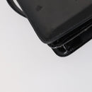 CELINE Hand Bag Enamel 2way Black Gold Auth 143592-17