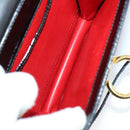 CELINE Hand Bag Enamel 2way Black Gold Auth 143592-12