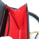 CELINE Hand Bag Enamel 2way Black Gold Auth 143592-20