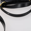 CELINE Hand Bag Enamel 2way Black Gold Auth 143592-8