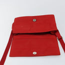 PRADA Shoulder Bag Nylon Red Silver Auth 143596-10