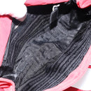 PRADA Shoulder Bag Nylon Red Silver Auth 143596-11