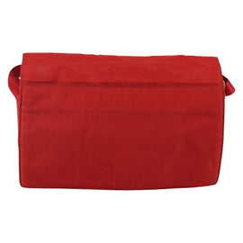 PRADA Shoulder Bag Nylon Red Silver Auth 143596 - 0