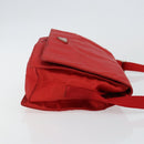 PRADA Shoulder Bag Nylon Red Silver Auth 143596-3