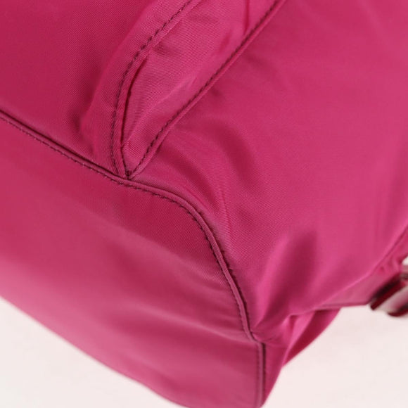 PRADA Backpack Nylon Pink Silver Auth 143599V
