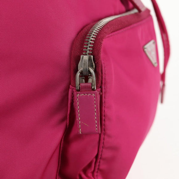PRADA Backpack Nylon Pink Silver Auth 143599V