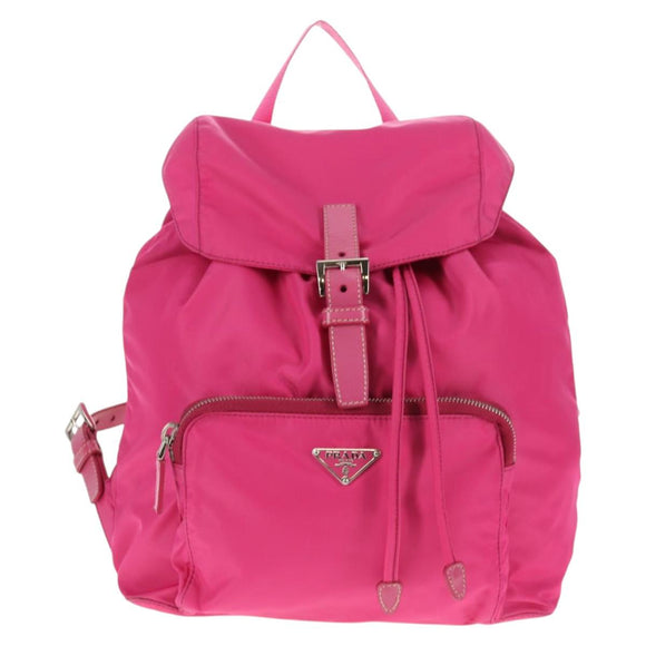PRADA Backpack Nylon Pink Silver Auth 143599V