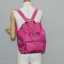PRADA Backpack Nylon Pink Silver Auth 143599V-31
