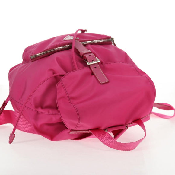 PRADA Backpack Nylon Pink Silver Auth 143599V