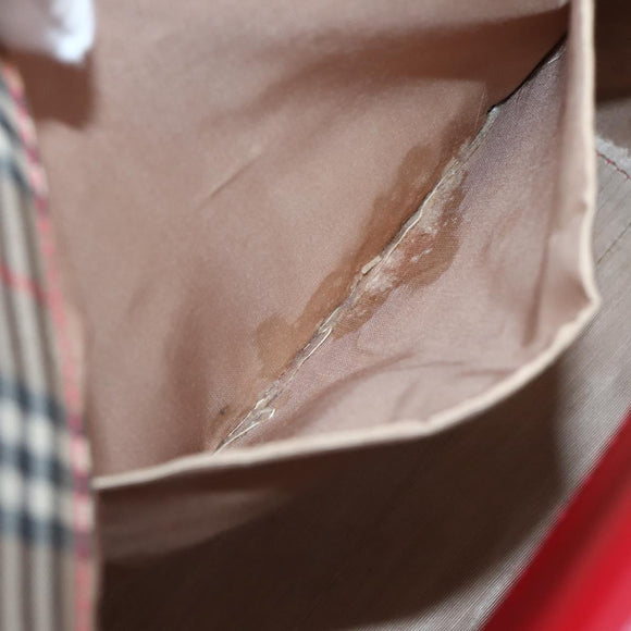 Burberrys Nova Check Tote Bag Canvas Leather Beige Gold Auth 143601